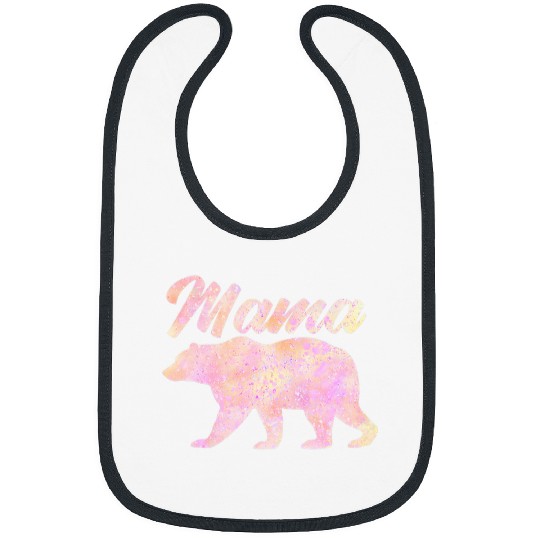 Bear Pet Pink Mama Bear Pastel Rainbow Mama Bear Mother s Day Bibs
