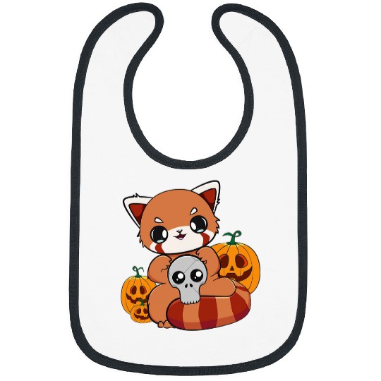 Panda Pet Kawai Horror Pumpkin Halloween Red Panda Cute Chibi Bear Bibs