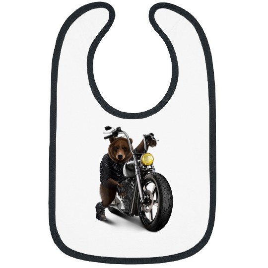 Bear Pet Grizzly Bear Riding Chopper Motorcycle 05 Bibs