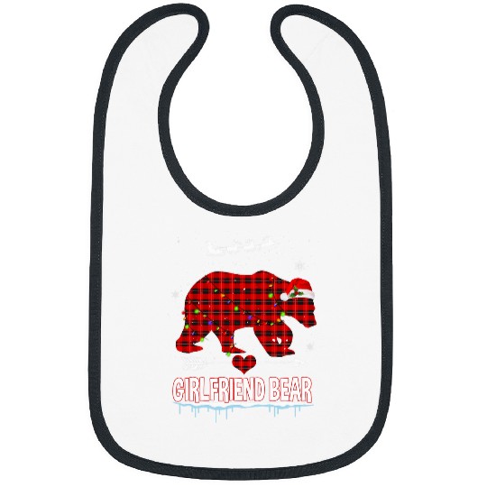 Bear Pet Red Plaid Buffalo Girlfriend Bear Christmas Pajamas Family Bibs