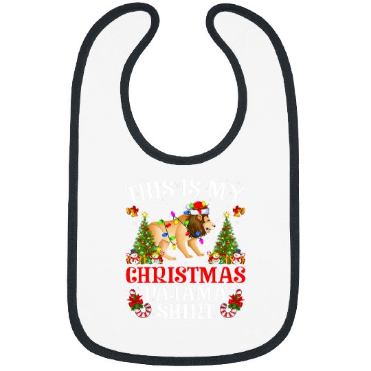 Lion Pet This Is My Christmas Pajamas Lighting Mountain Lion Xmas Bibs
