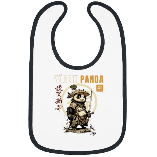 Panda Pet Anime Geek Samurai Panda in Japanese Armor Design 1 Bibs