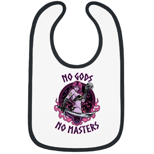 No Gods No Masters Viking Barbarian Warrior Woman Bibs