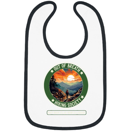 Funny Hiking Saying Out of Breath Hiking Society Men Women 7 Bibs