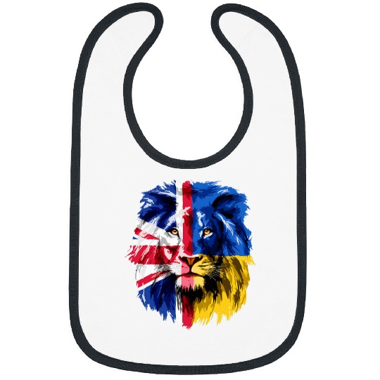 Lion Pet Union Jack United Kingdom Flag Lion Face Half Union Jack Bibs