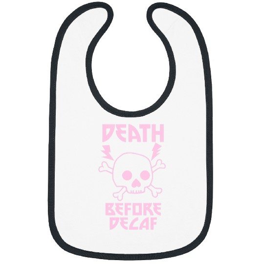 Coffee Fun Death Before Decaf Skull Coffee Cute Metal Bibs