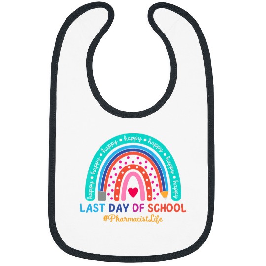 Discover Pharmacist Happy Last Day School Rainbow Bibs