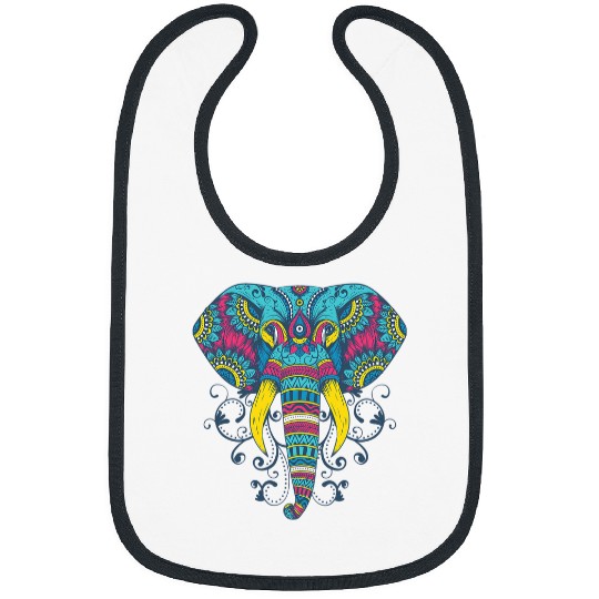 Elephant Pet art style mandala Bibs