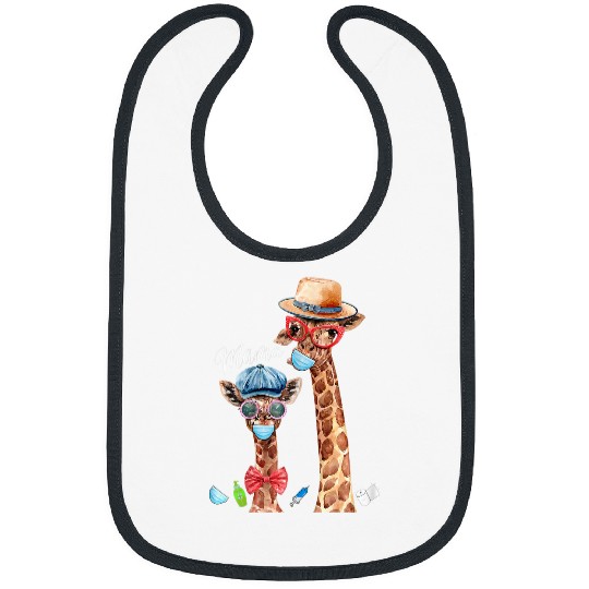 Giraffe Pet baby giraffe boy mama plus size graphic mors day Bibs