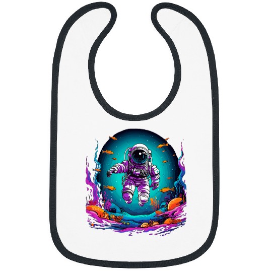 Astronaut Flying Under Ocean Water Astronaut Bibs