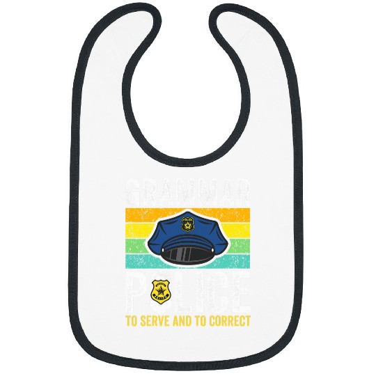 Grammar Police Men Women Kids Law Enforcement Cop Funny Bibs