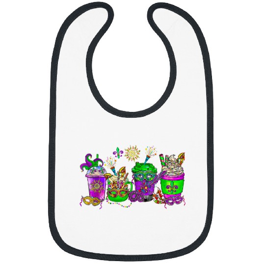 Coffee Fun mardi gras louisiana coffee drinks mardi gras beads Bibs