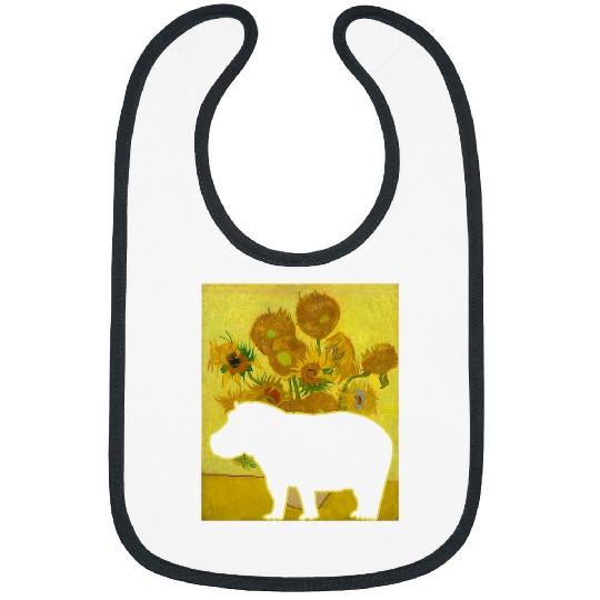 Hippo Pet Sunflowers Van Gogh Funny Hippopotamus Lover Bibs