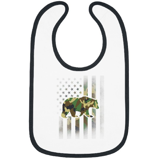 Bear Pet Camo Bear American Flag USA Military Tactical Camouflage Bibs
