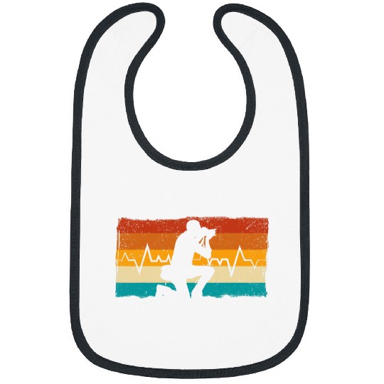 Retro Photography Camera Lens Heartbeat Photographer 1 Bibs