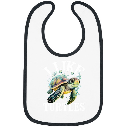 I Like Turtles Sea Animal Reptile Lover Zoologist Zoology Bibs