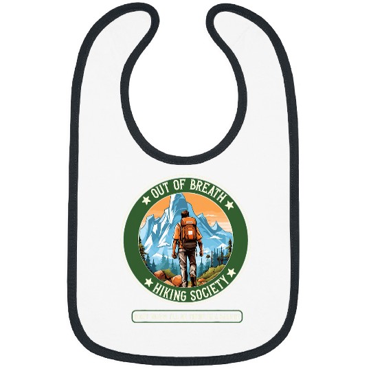 Funny Hiking Saying Out of Breath Hiking Society Men Women 5 Bibs