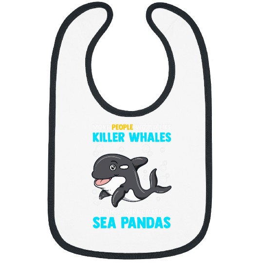 Panda Pet Cute Orca Killer Whales Ocean Sea Panda Marine Life Lover Bibs