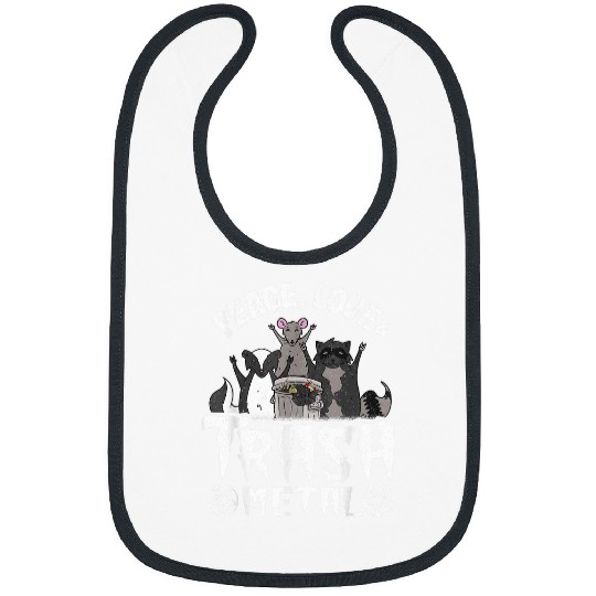 Raccoon Pet Peace Love Trash Metal Goth Trash Band Opossum Raccoon Bibs