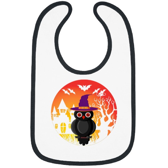 Owl Pet Witchy Gifts Halloween Owl Haunted Mansion Witchcraft Bibs