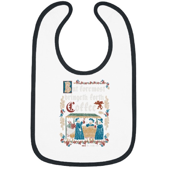 Coffee Fun But First Coffee Medieval Style funny retro vintage Bibs
