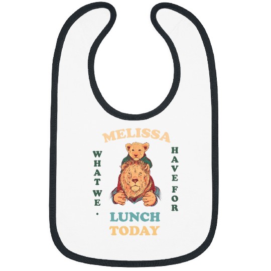 Lion Pet Retro Graphic two lions ask Melissa what we have for lunch Bibs