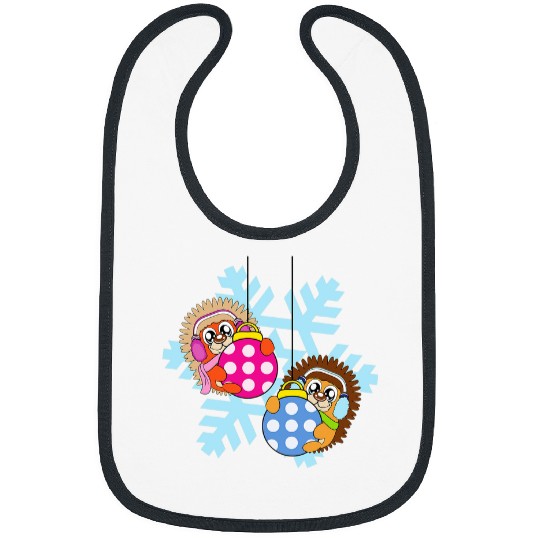 Hedgehog Pet Christmas Balls Winter Snowflake Snow 3 Bibs