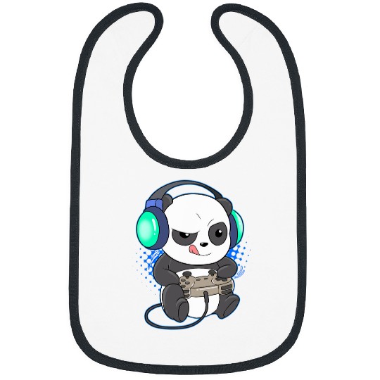 Panda Pet Cute Gaming Panda Video Game Computer Player Videogame PC Bibs