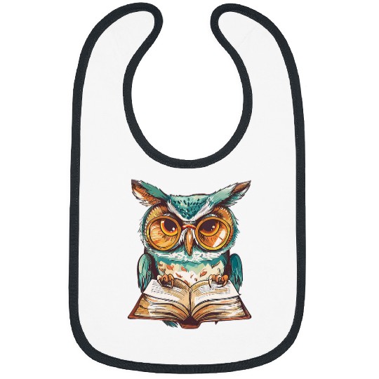 Owl Pet with Books Reading Cottagecore Aesthetics Bibs