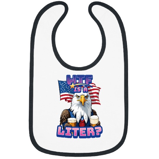 Beer Fun WTF Is Liter Eagle With Beer Funny Metric Pun Bibs