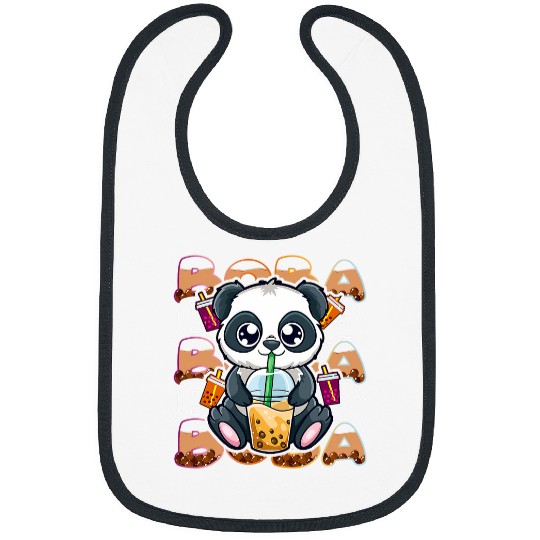 Panda Pet Kawaii Cute Anime Panda Otaku Japanese Boba Bubble Milk Tea Bibs