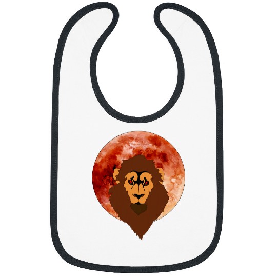 Lion Pet Regal Lion And Blood Moon Graphic Bibs