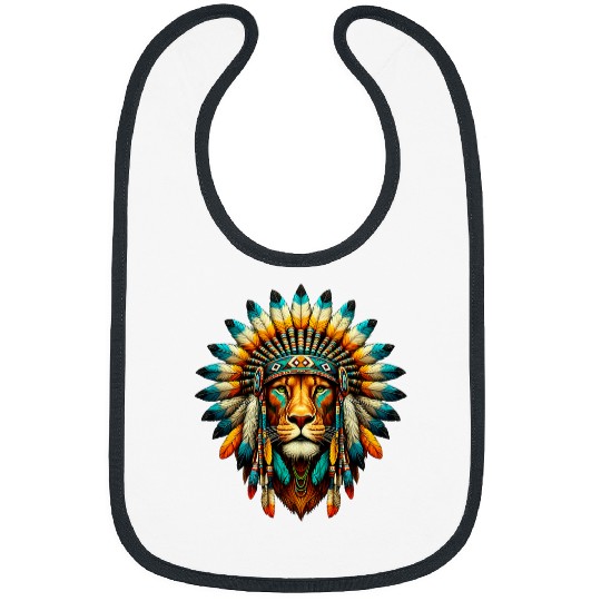 Lion Pet Native Indian Lion Native American Indian Feathers Bibs