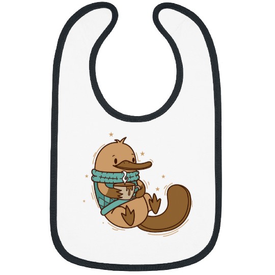 Coffee Fun Platypus in Winter with Coffee Bibs