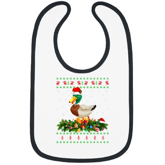 Duck Pet Mallard Duck Lover xmass Santa Hat Ugly Mallard Christmas 348 Bibs