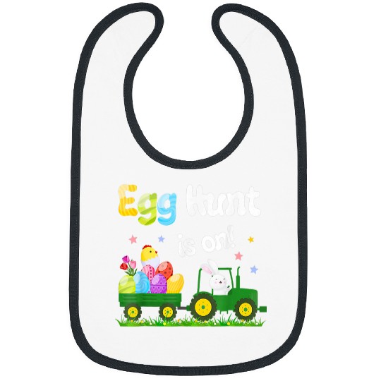 Egg Hunt Is On Tractor Easter Bunny Eggs Boys Kids Bibs