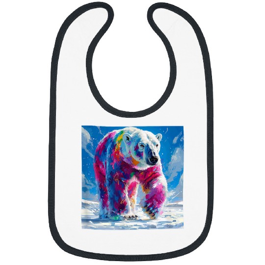 Bear Pet Polar Bear Colorful Graphic Bibs