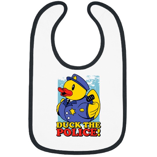 Funny Rubber Duckie Duck The Police Taking A Bath Bibs