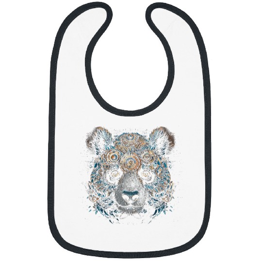 Panda Pet Artwork Mandala Fantasy Animal Motif Panda 1 Bibs