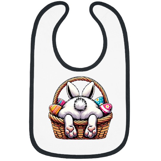 Easter Day Cute Bunny Basket Hunting Chocolate Eggs Egg Hunt Bibs
