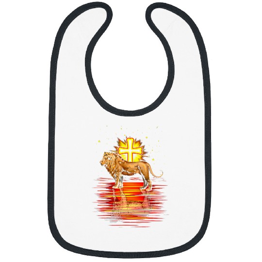 Lion Pet Religious Christian Lion Cross Reflection Bibs