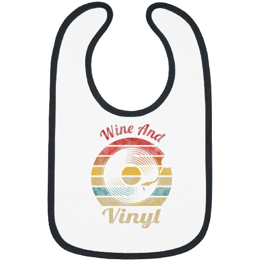 Wines Fun and Vinyl Retro Record vintages Music 8 Bibs