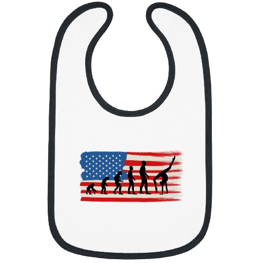 Evolution gymnastics for girls gift american flag patriotic Bibs