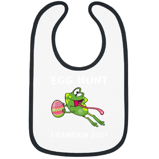 Egg Hunt Champion 2024 Funny Frog Happy Easter Day Kids Bibs