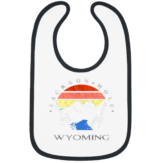 Jackson Hole Wyoming Mountains Retro Sunset Bibs