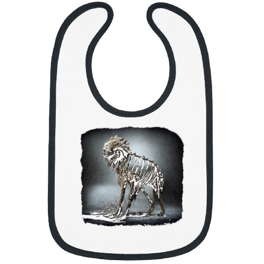Lion Pet Creepy Lion Evil Scary Animal Skeletons Horror Halloween Bibs