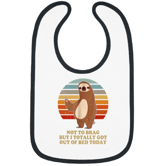 Sloth Pet Slowpoke Sloth Turtle Snail Retro Sunset Cute Animals 1 Bibs