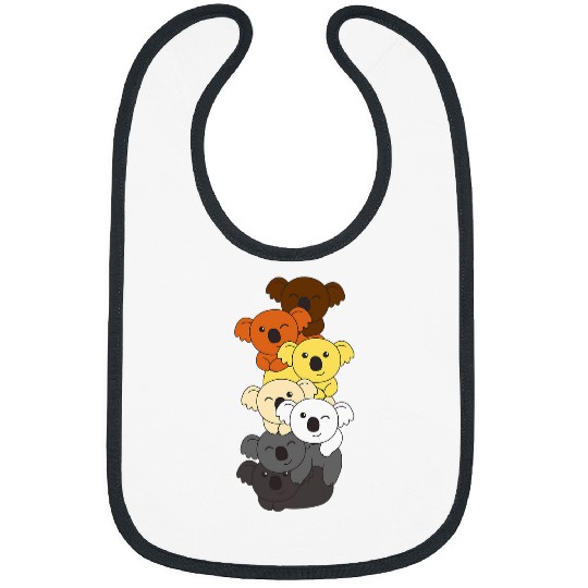 Koala Pet Bear Brotherhood Flag Pile Pride LGBTQ Koalas cute Koala Bibs