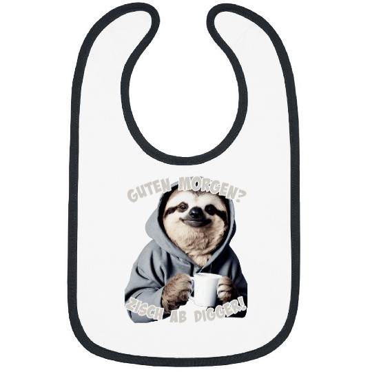 Coffee Fun Guten Morgen Zisch ab Digger Sloth Coffee Saying Bibs