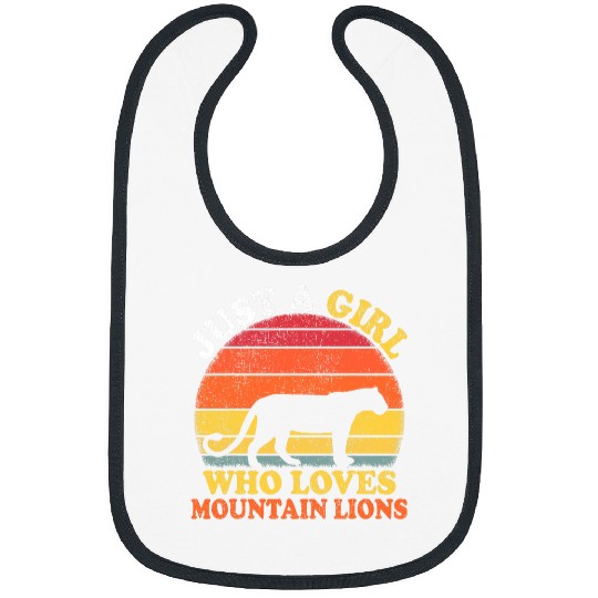 Lion Pet Mountain Lion vintages Just A Girl Who Loves Mountain Lion Bibs
